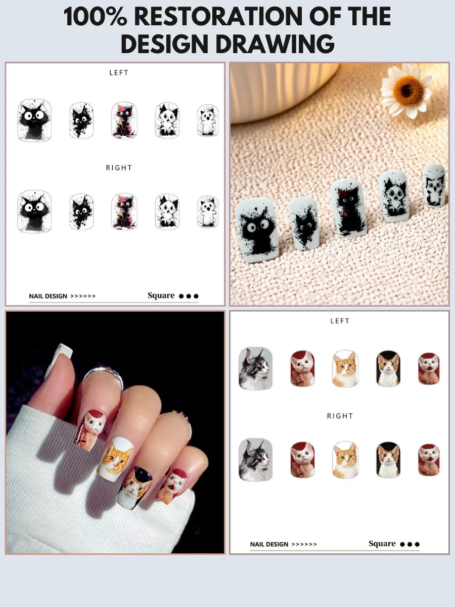 Customize Square Press-On Nails