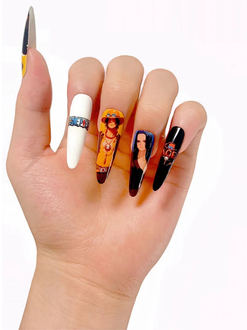 One Piece Luffy Anime Press-On Nails press-on nails design close-up