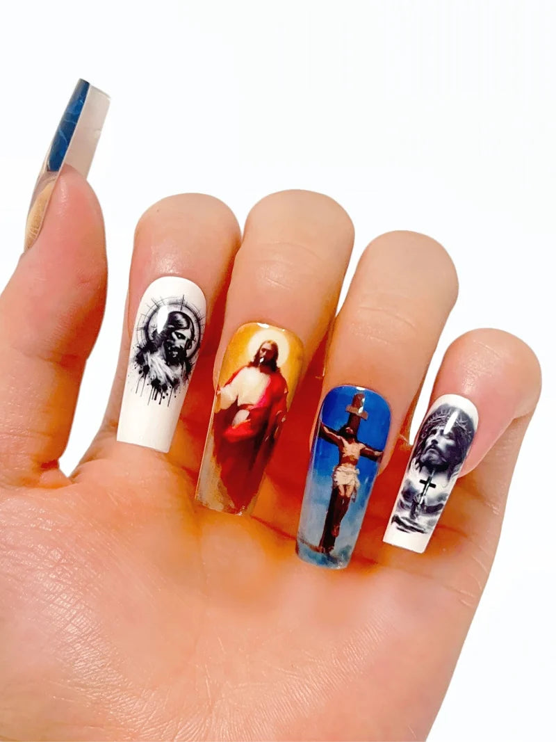 Belief press-on nails close-up view