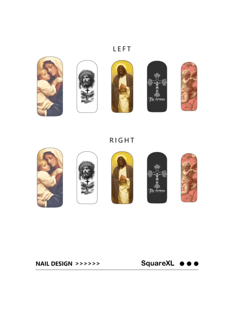 Belief press-on nails design close-up