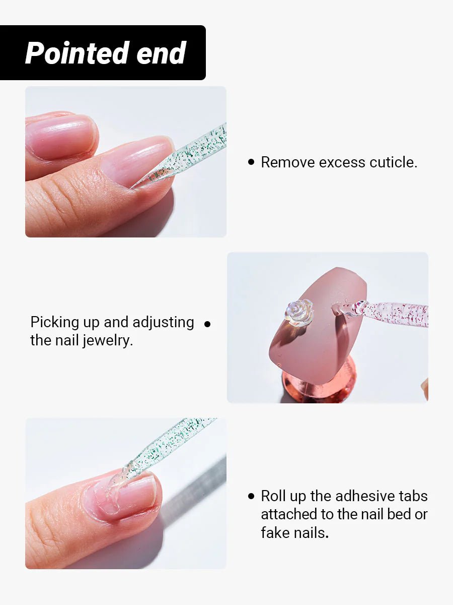 Dual Ended Manicure Sticks (10pcs) press-on nails detail view