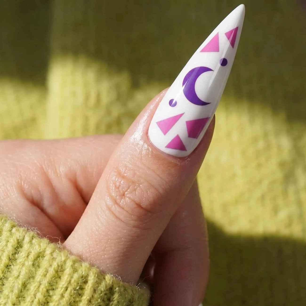 pink moons, bows, bats, and spider webs halloween press on nails detail, handmade glossy finish