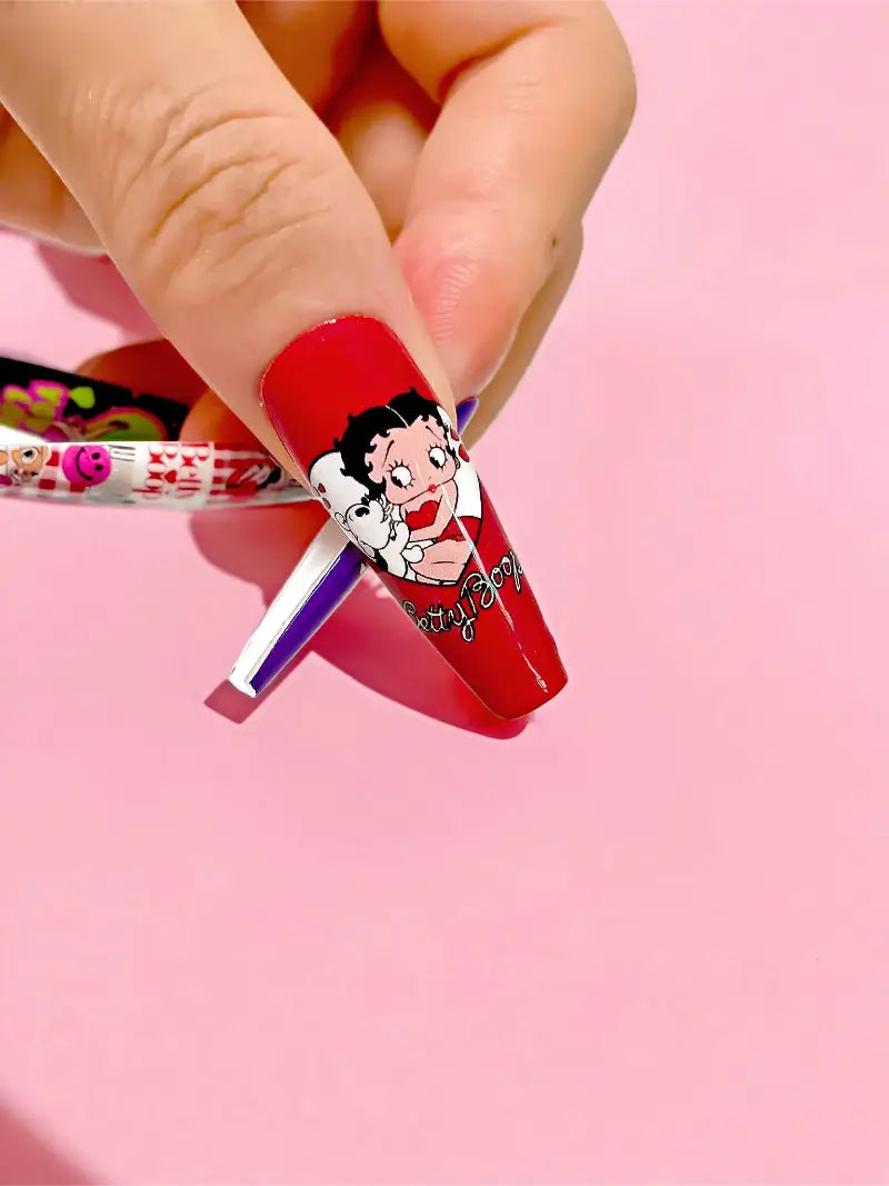 Lovely Betty press-on nails close-up view
