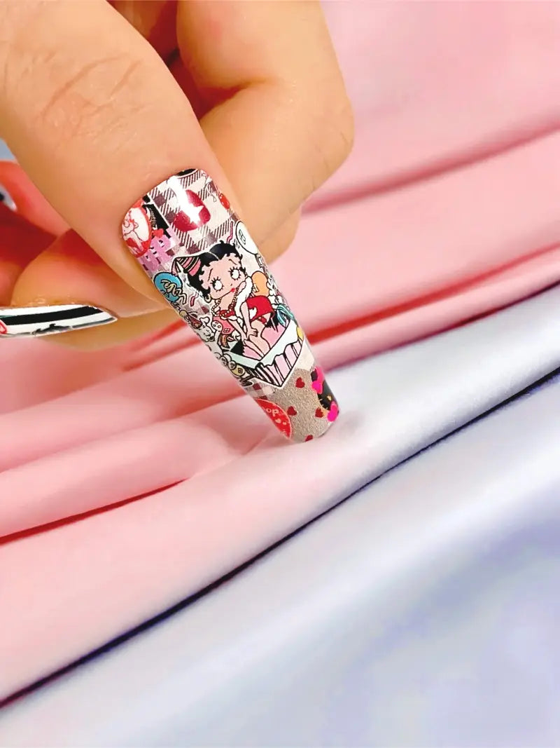 Miss Betty press-on nails close-up view