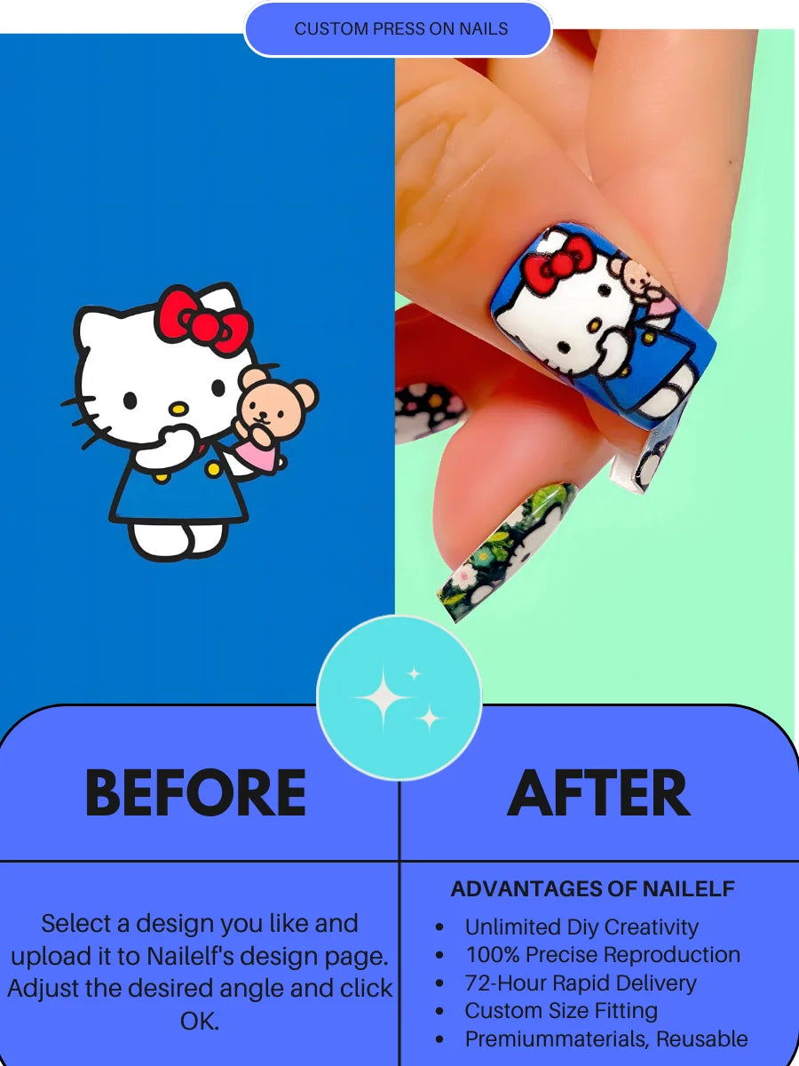 Customize Square Press-On Nails