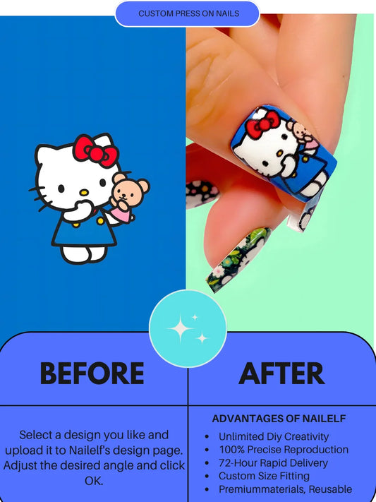 Customize Square Press-On Nails