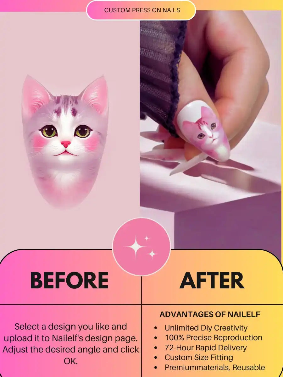 Custom Press-On Nails — Upload Any Design You Love（Almond）