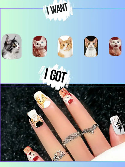 Custom Press-On Nails — Upload Any Design You Love（Square）