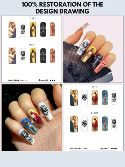 Custom Press-On Nails — Upload Any Design You Love（Square XL）