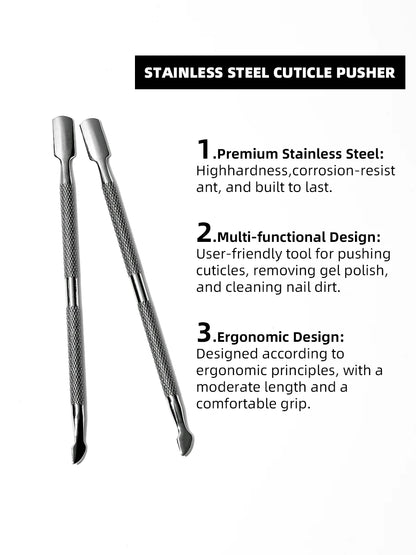 STAINLESS STEEL CUTICLE PUSHER