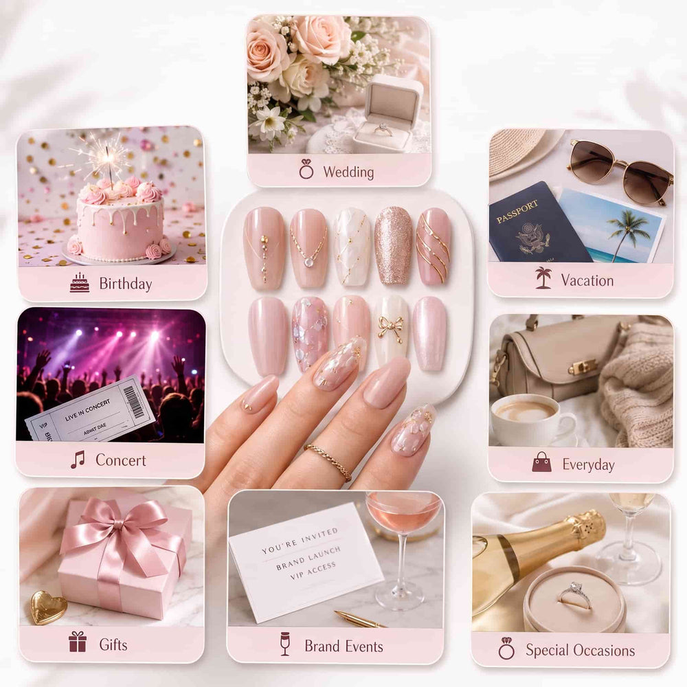 Custom press-on nails designed for special occasions