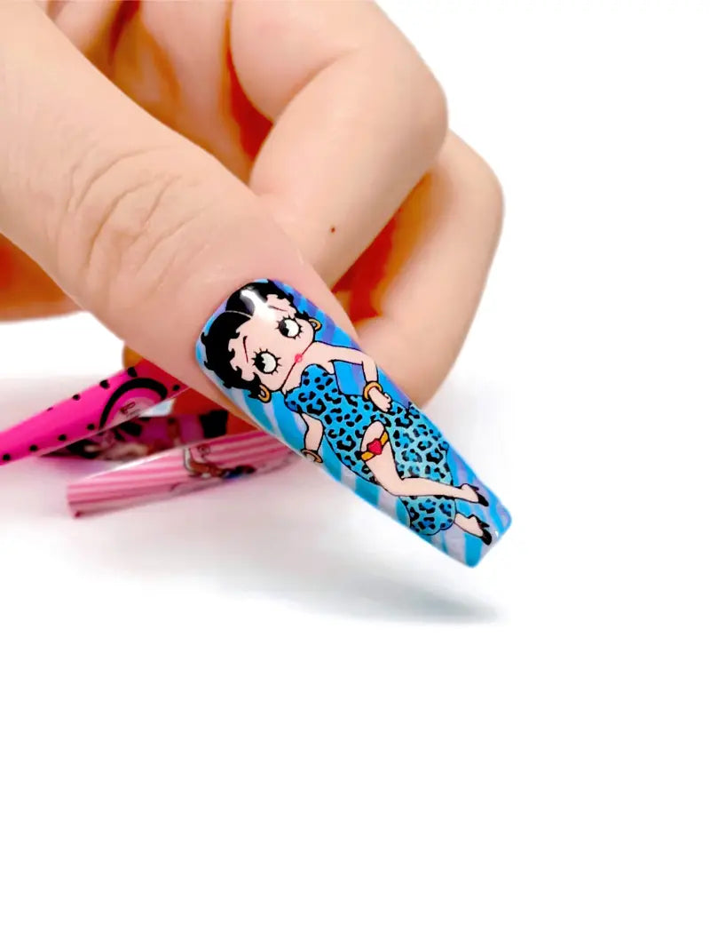 Cowboy Betty press-on nails close-up view