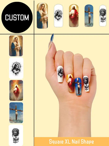 Custom Press-On Nails — Upload Any Design You Love（Square XL）