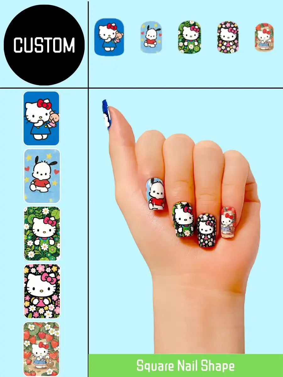 Custom Press-On Nails — Upload Any Design You Love（Square）