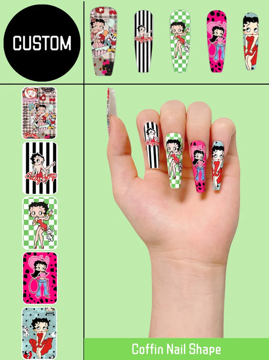 Customize Coffin Press-On Nails