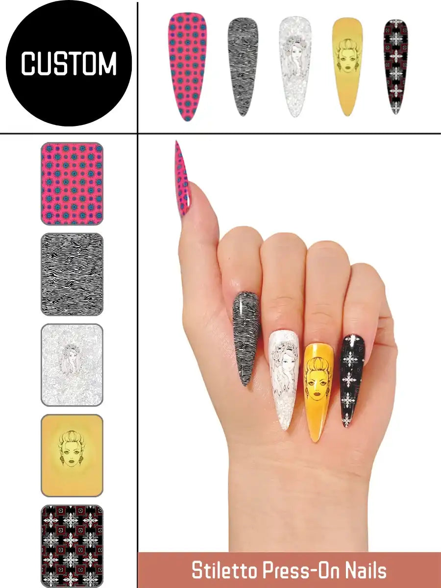 Custom Press-On Nails — Upload Any Design You Love（Stiletto）