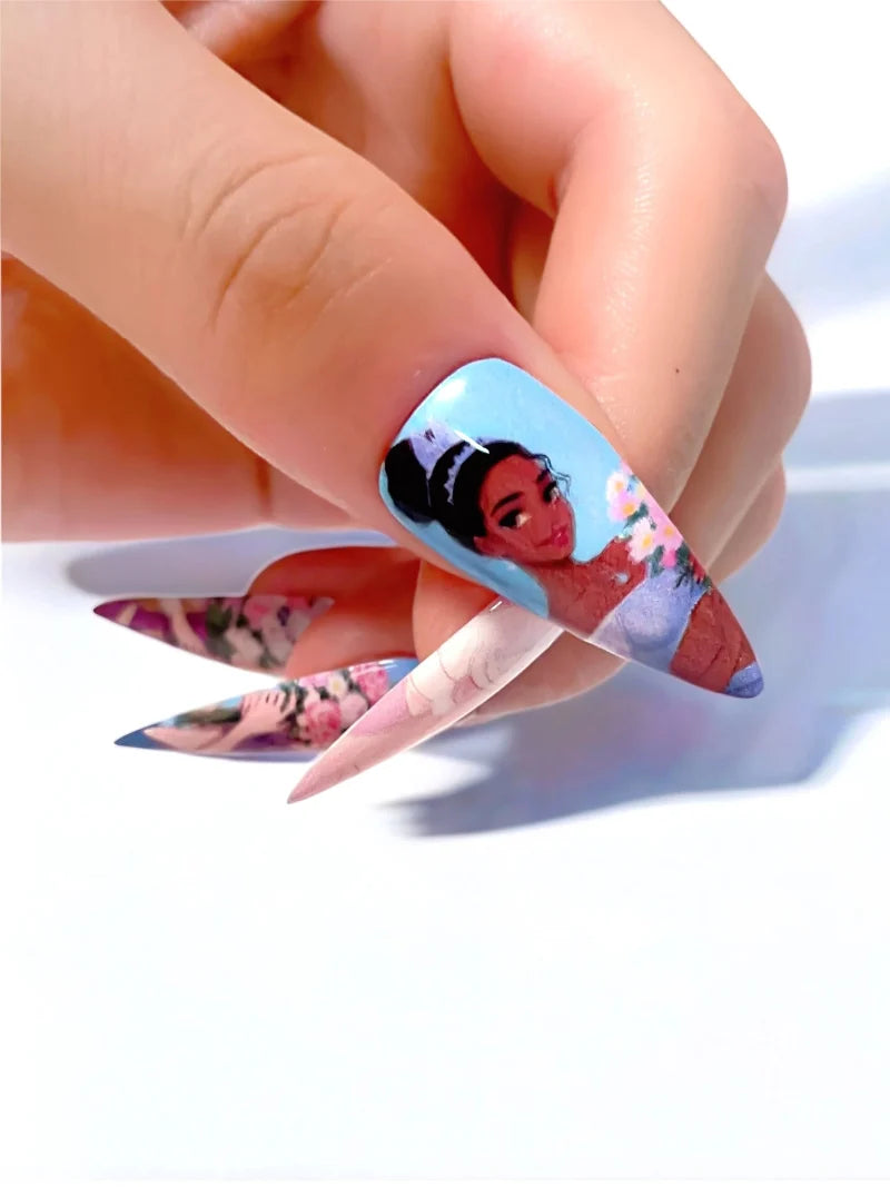 Disney Princess press-on nails close-up view
