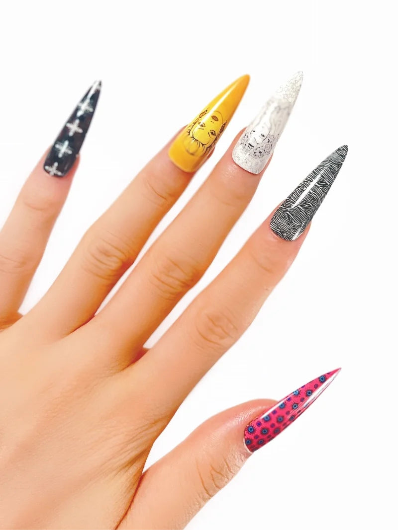 Element Girl press-on nails design close-up