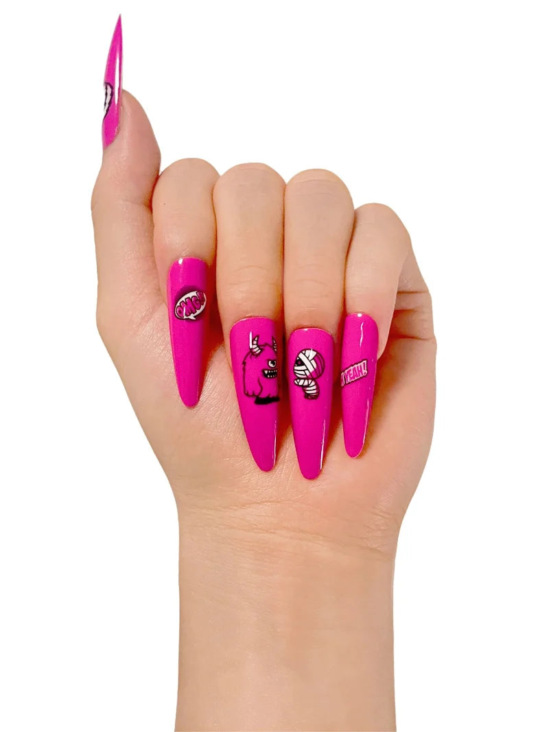 Pink Devil press-on nails product image
