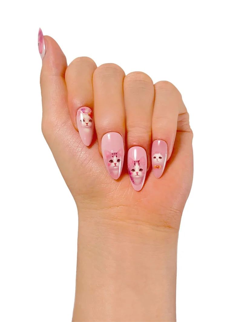 Pink Cat press-on nails product image