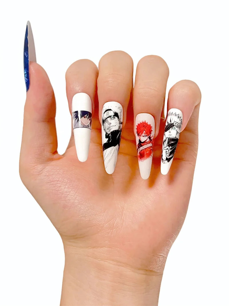 Naruto press-on nails detail view