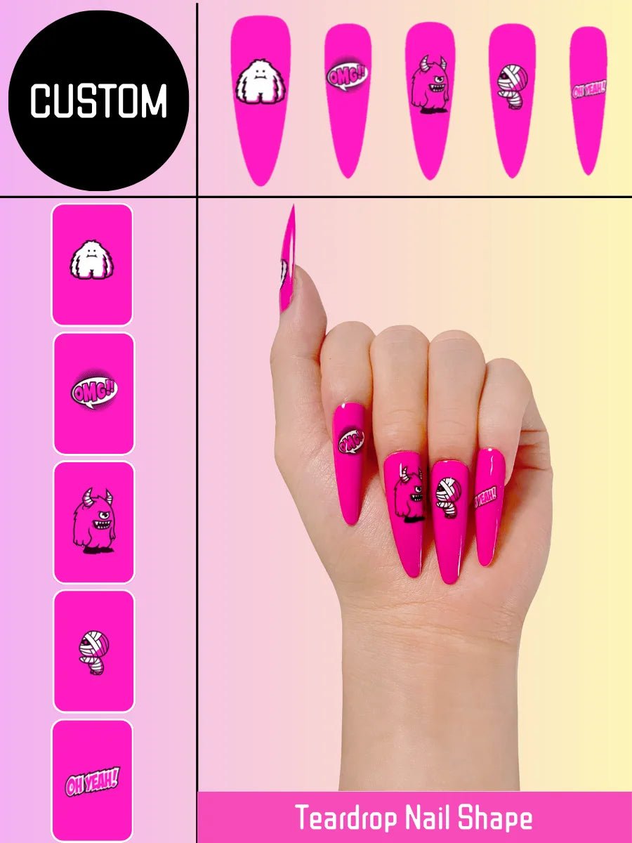 Custom Press - On Nails — Upload Any Design You Love（Teardrop） - NAILELF