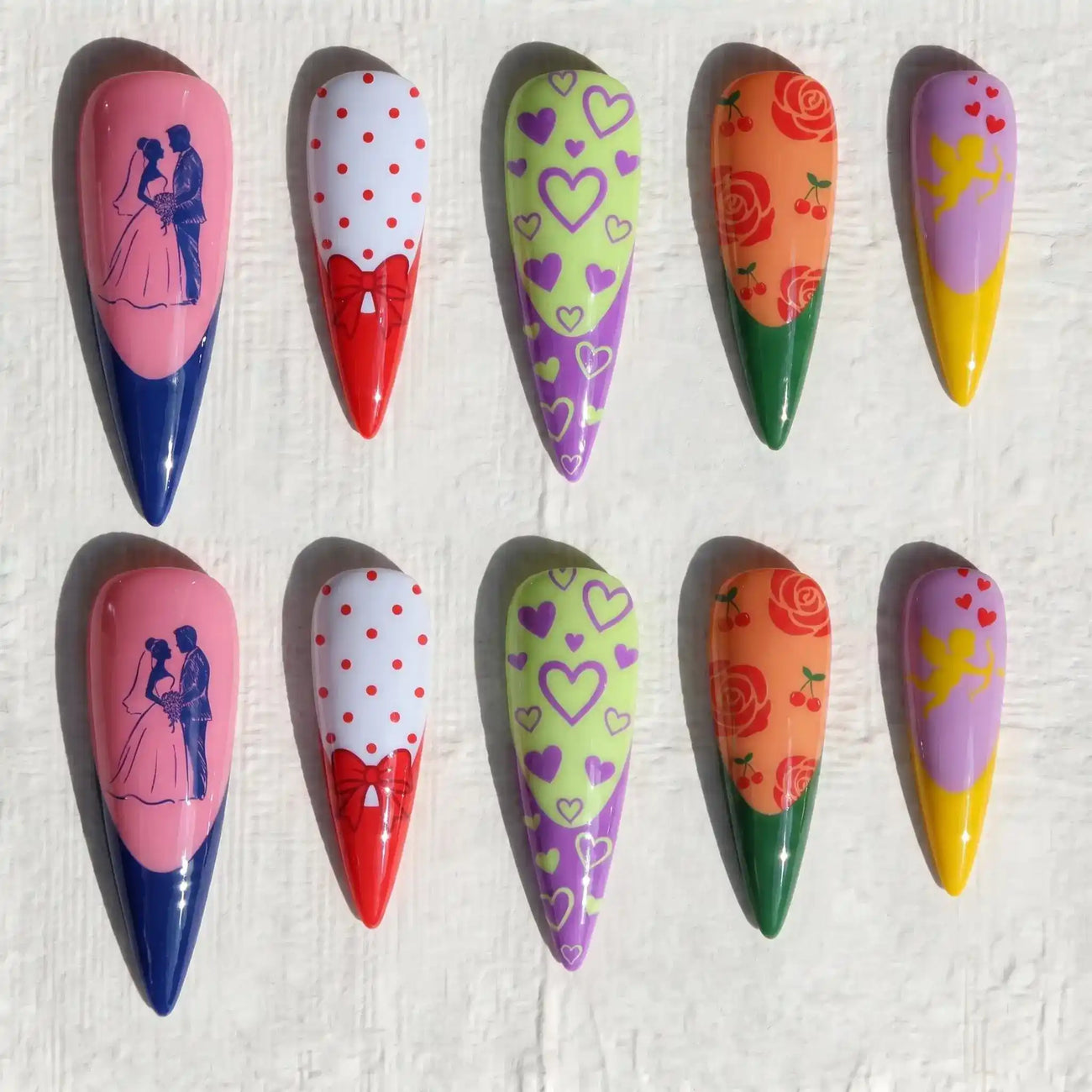 love story french tip stiletto press on nails — wedding bridal design