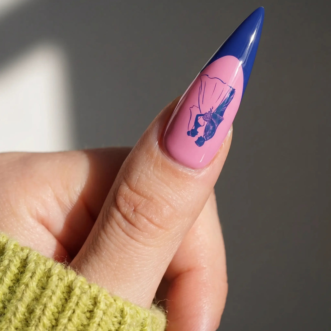 love story wedding press on nails detail, handmade glossy finish