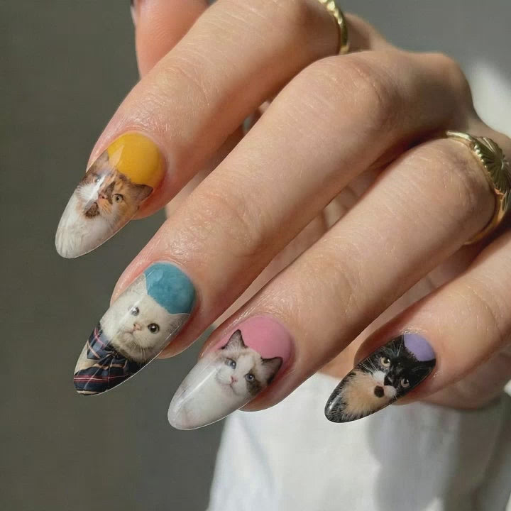 Product video showing the details and finished appearance of custom press-on nails.